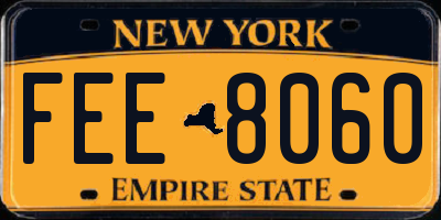 NY license plate FEE8060