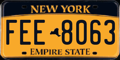 NY license plate FEE8063