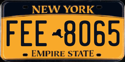 NY license plate FEE8065