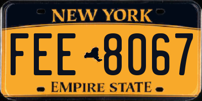NY license plate FEE8067