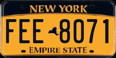NY license plate FEE8071