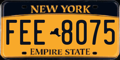 NY license plate FEE8075