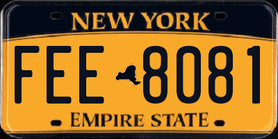 NY license plate FEE8081