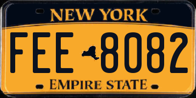 NY license plate FEE8082