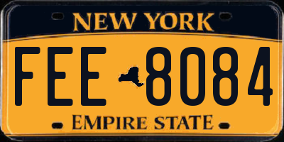 NY license plate FEE8084