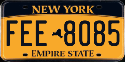 NY license plate FEE8085