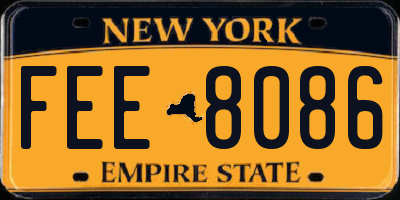 NY license plate FEE8086