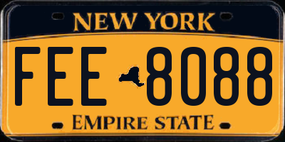 NY license plate FEE8088