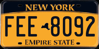 NY license plate FEE8092