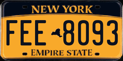 NY license plate FEE8093