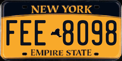 NY license plate FEE8098