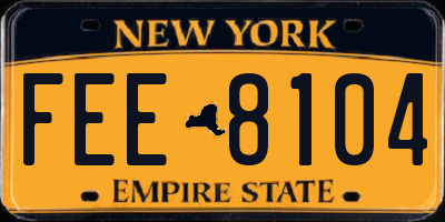 NY license plate FEE8104