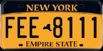 NY license plate FEE8111