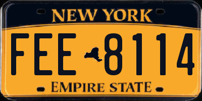 NY license plate FEE8114