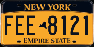NY license plate FEE8121