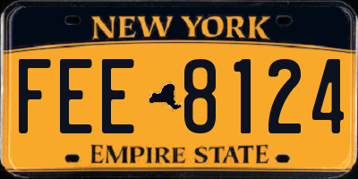 NY license plate FEE8124