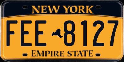 NY license plate FEE8127