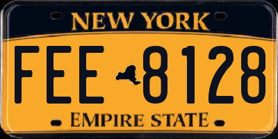NY license plate FEE8128