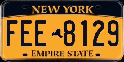 NY license plate FEE8129