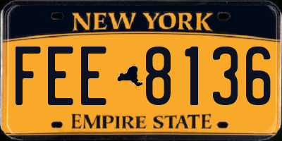 NY license plate FEE8136