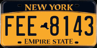 NY license plate FEE8143