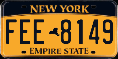 NY license plate FEE8149