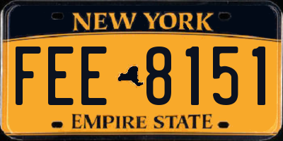 NY license plate FEE8151