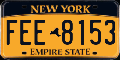 NY license plate FEE8153