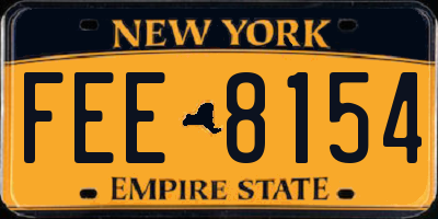 NY license plate FEE8154