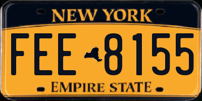 NY license plate FEE8155