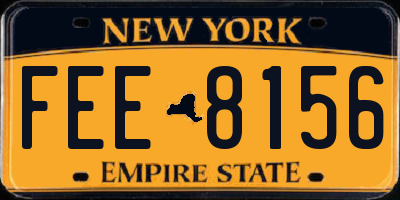 NY license plate FEE8156