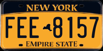 NY license plate FEE8157