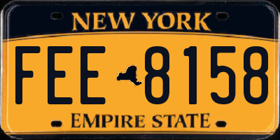 NY license plate FEE8158