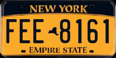 NY license plate FEE8161