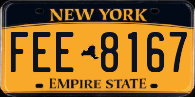 NY license plate FEE8167
