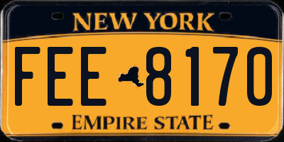 NY license plate FEE8170