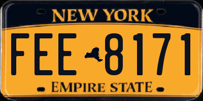 NY license plate FEE8171