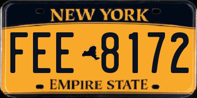 NY license plate FEE8172