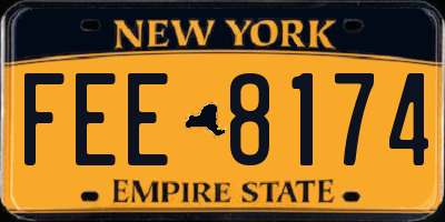 NY license plate FEE8174