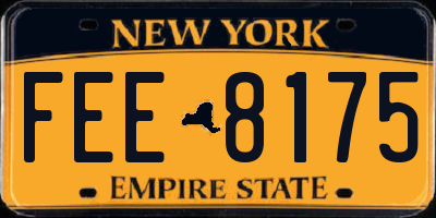 NY license plate FEE8175