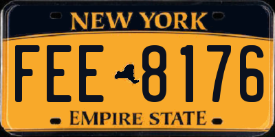 NY license plate FEE8176
