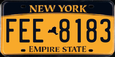 NY license plate FEE8183