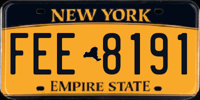 NY license plate FEE8191