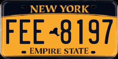 NY license plate FEE8197