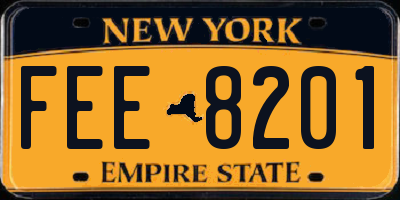 NY license plate FEE8201