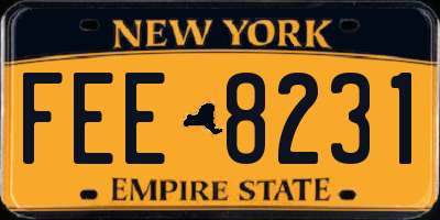 NY license plate FEE8231