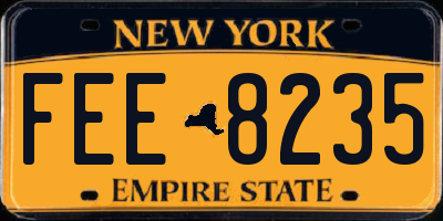 NY license plate FEE8235