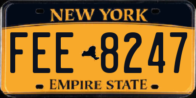 NY license plate FEE8247
