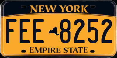 NY license plate FEE8252