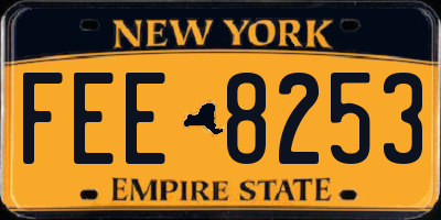 NY license plate FEE8253